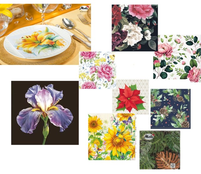 Serwetka MAKI Lunch wzór/ fluo/ srebrne/ złote Pol-Mak